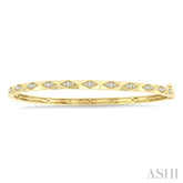 1/3 Ctw Geometric Shape Round Cut Diamond Fashion Bangle in 10K Yellow Gold